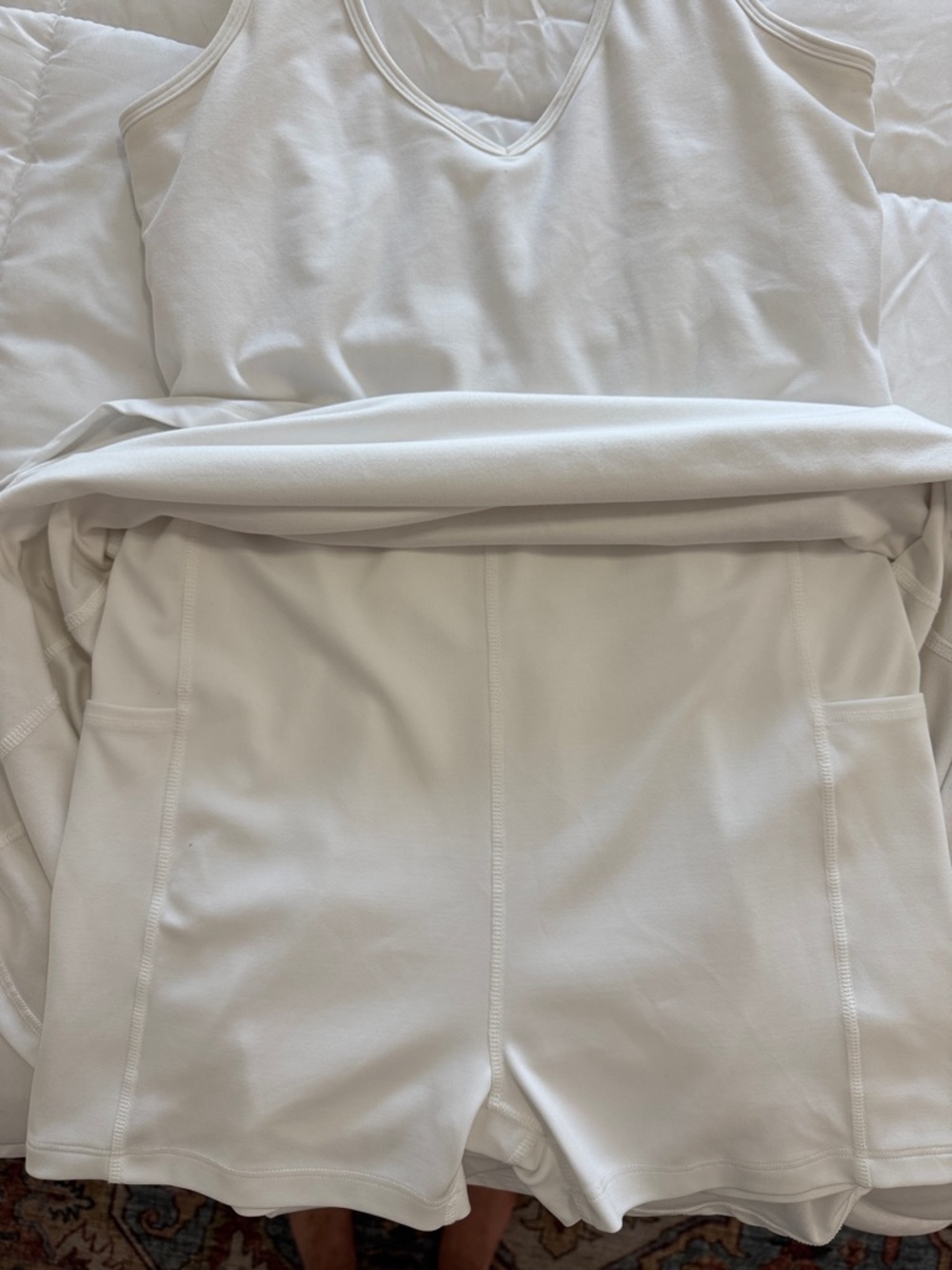 Beyond Yoga Spacedye Movement Dress White Tennis Dress Skort Medium - Picture 7 of 7